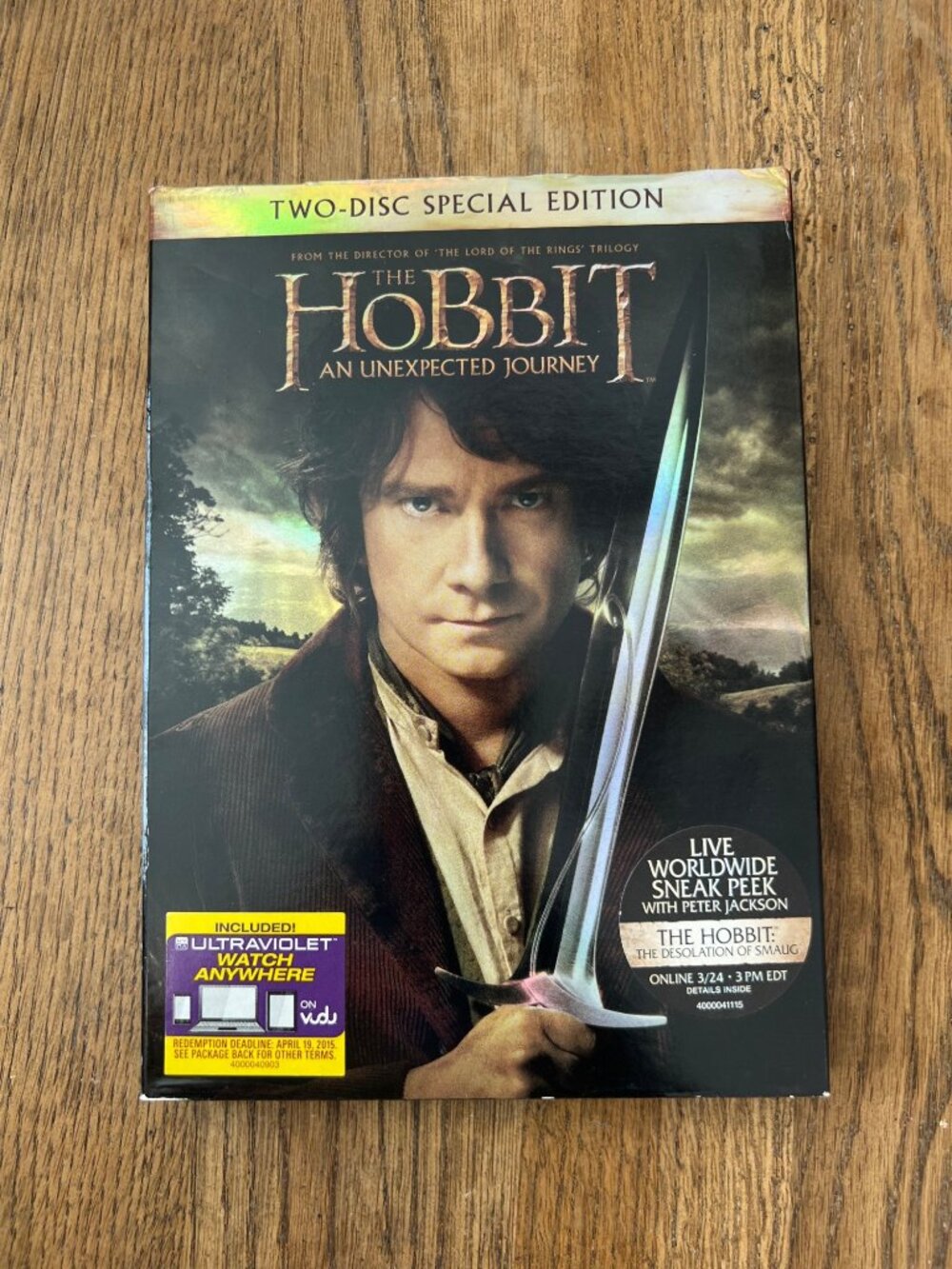 The Hobbit An Unexpected Journey 2012 Movie DVD Two-Disc Special Edition Pre-Own